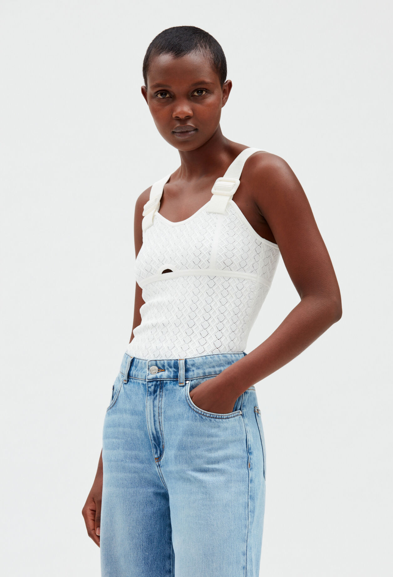 Tanktop aus Strick, ecru