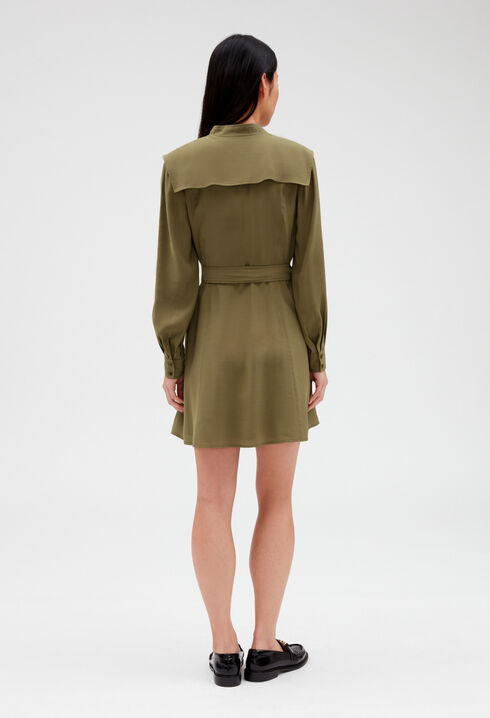 Kurzes Kleid zum Binden, khaki