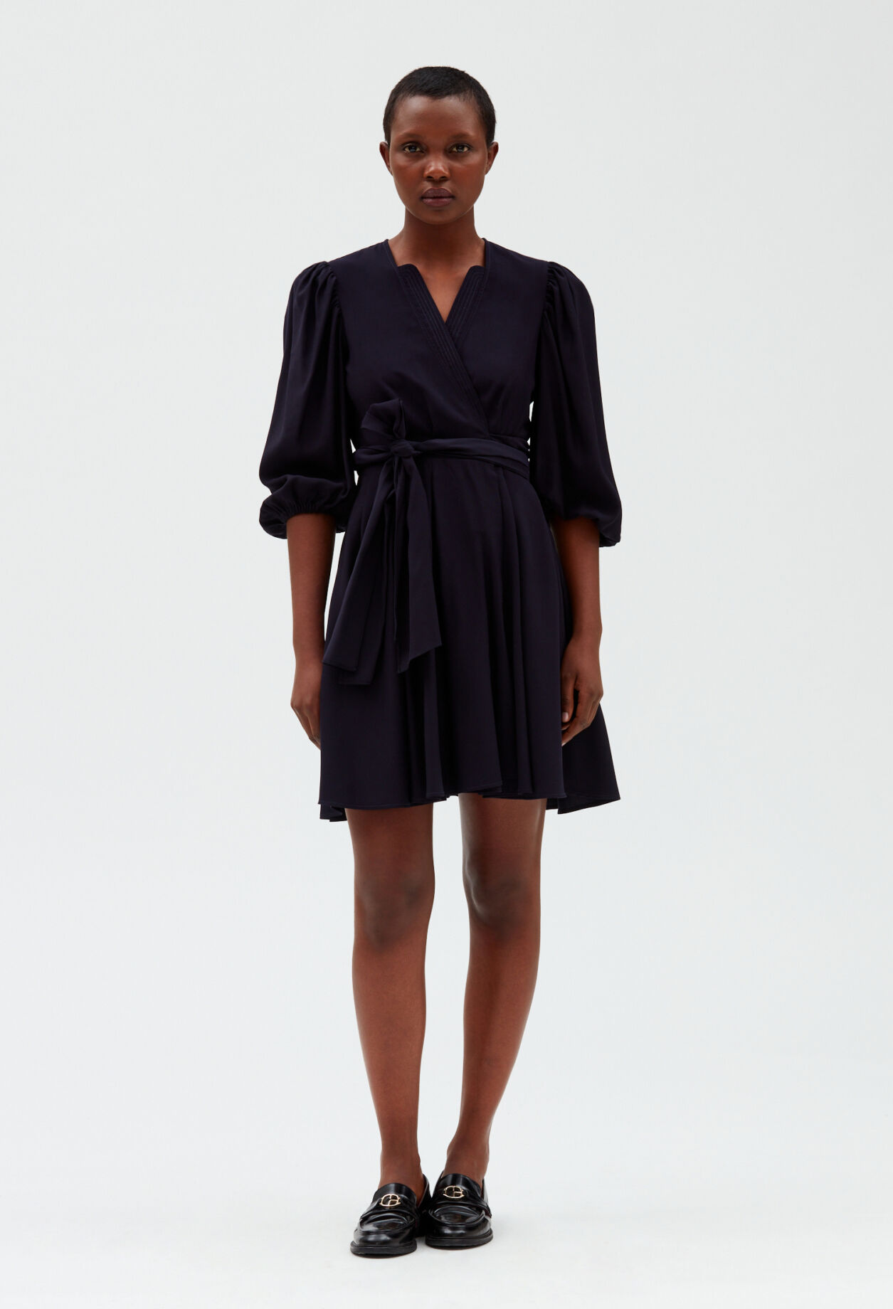 Kleid Wickeloptik navy