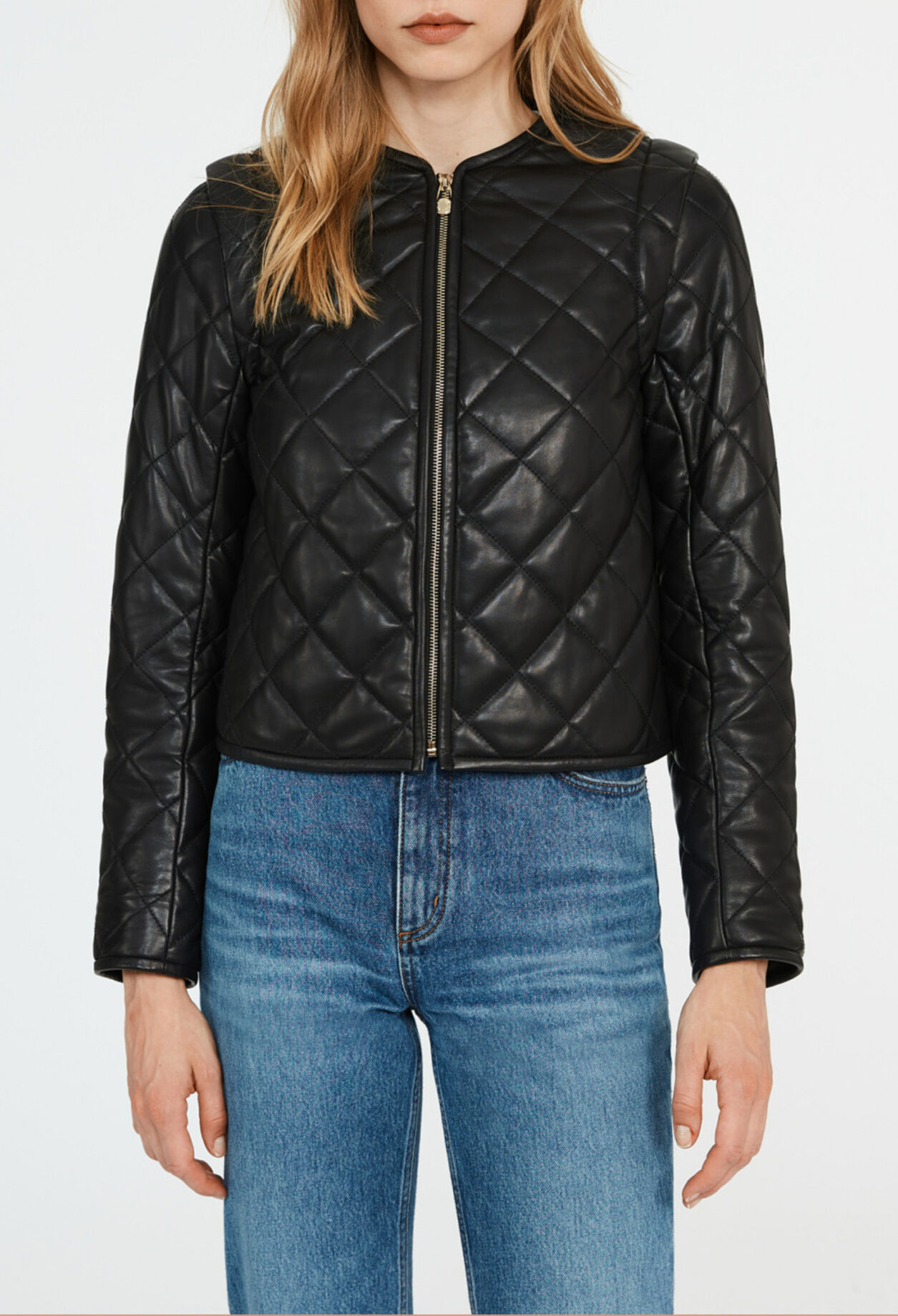 Gesteppte Jacke nachhaltigem Leder