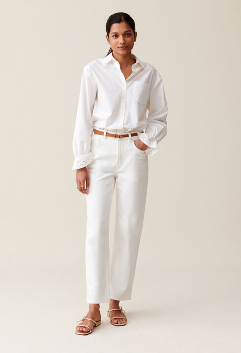 Bestickte weiße Bluse