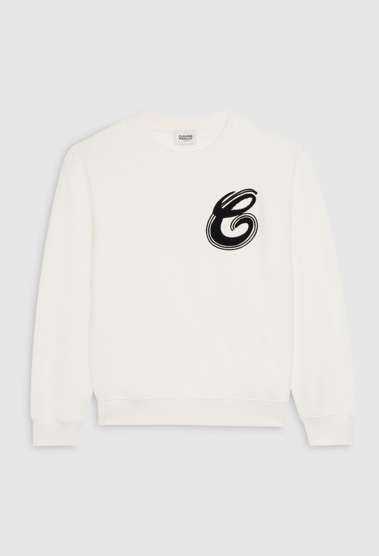 Ecru farbenes Sweatshirt mit C-Patch