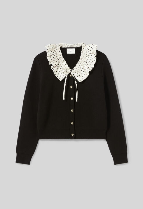 Feinstrick-Cardigan mit Kragen