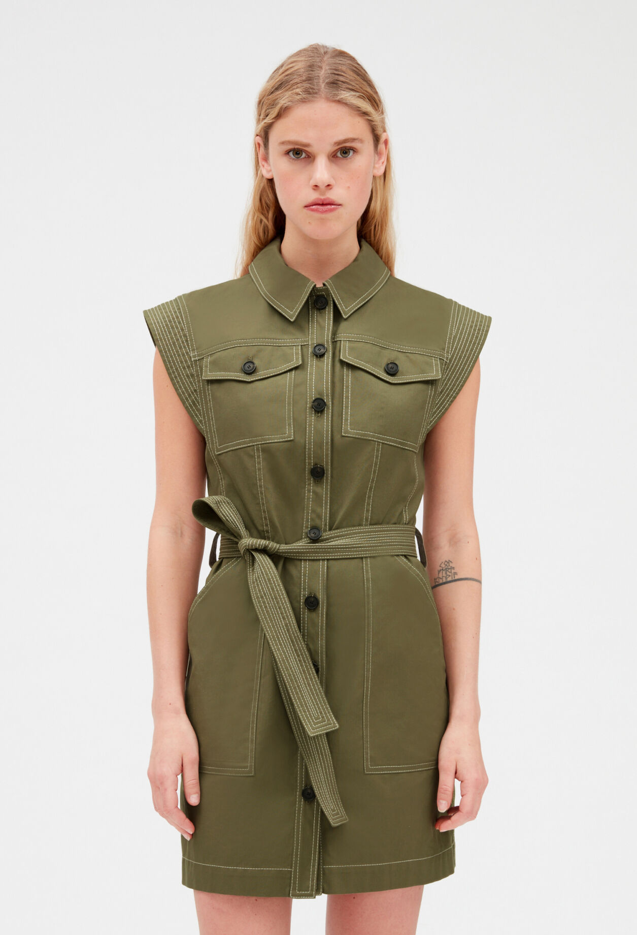 Kurzes Kleid, khaki