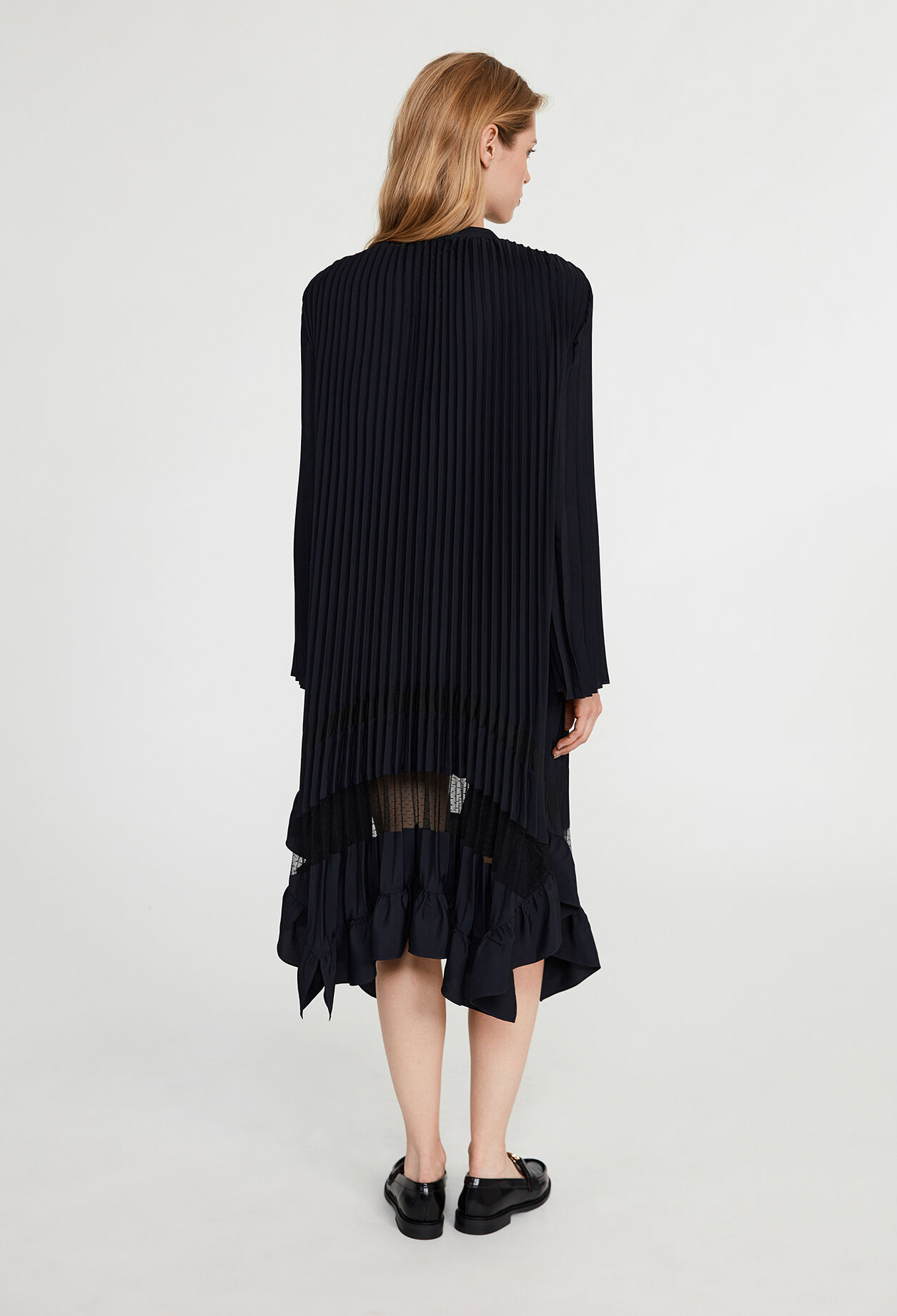 Plissee-Kleid mit Volants