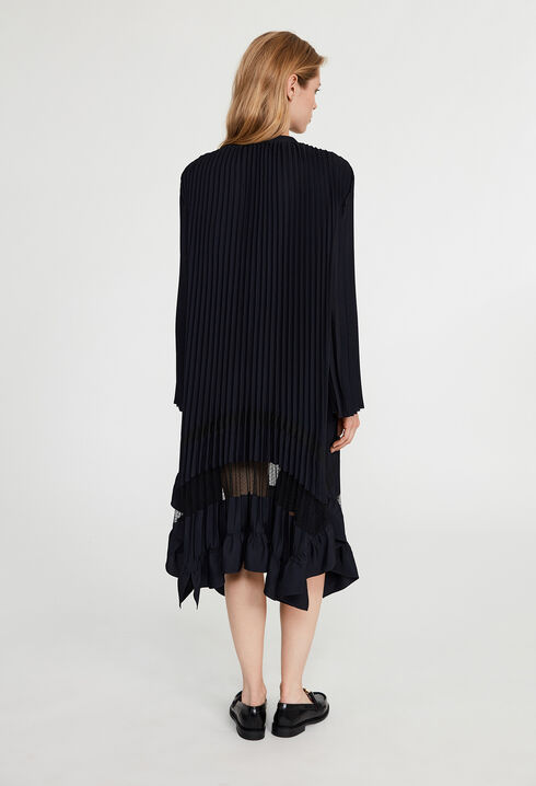 Plissee-Kleid mit Volants