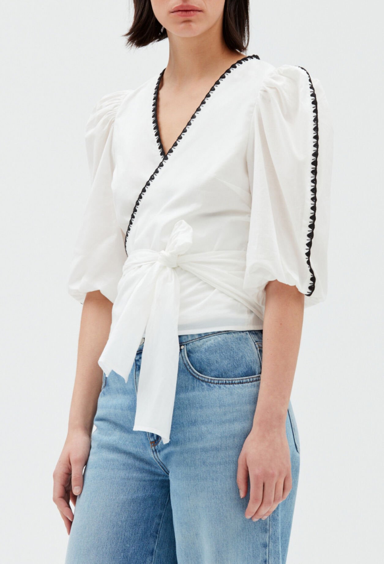 Wickelbluse, ecrufarben