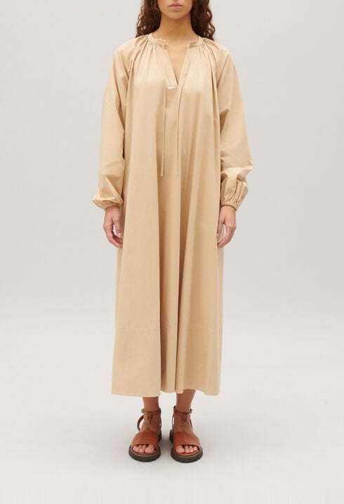 Langes Kleid Oversize Sand