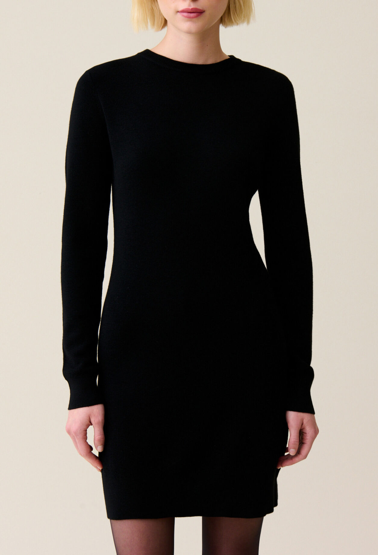 Strickkleid abnehmbarem Kragen