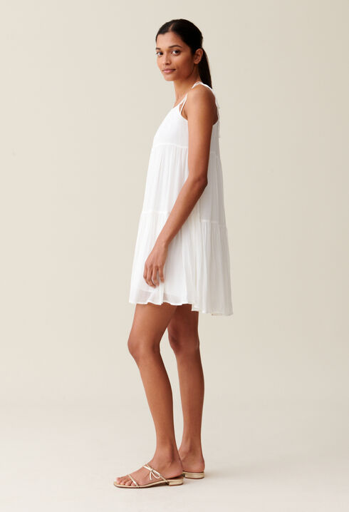 Babydoll-Kurzkleid in Ecru