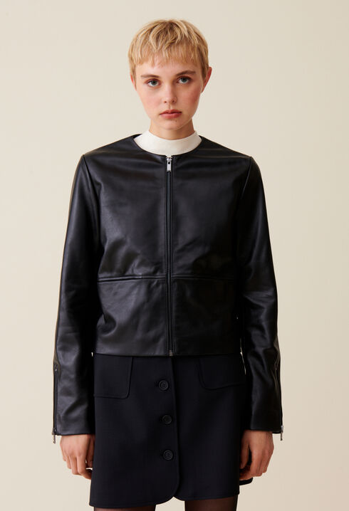 Kurze Lederjacke, Rundkragen