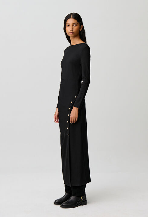 Langes figurbetontes Jerseykleid