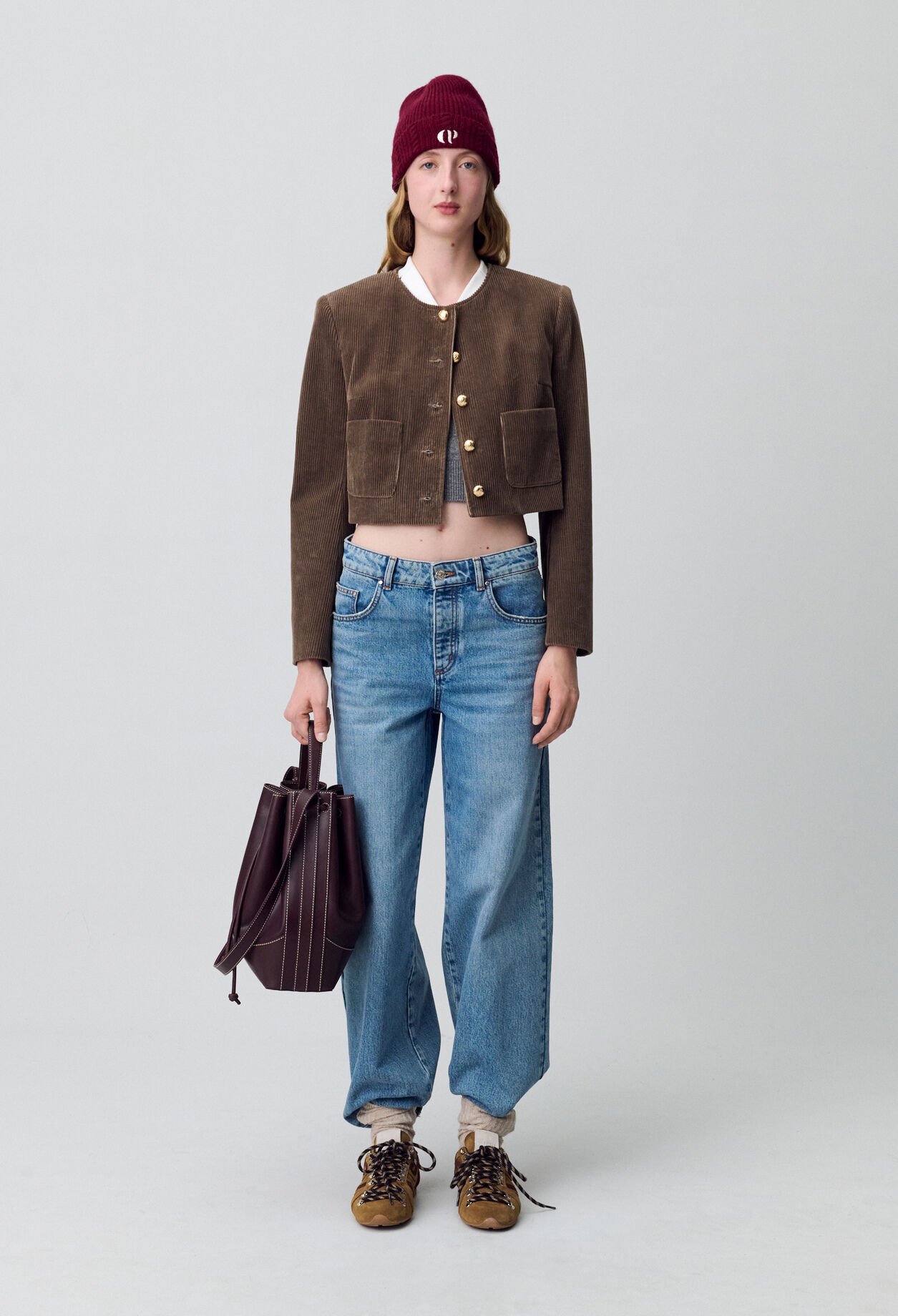 Kurze Boxjacke aus Samt
