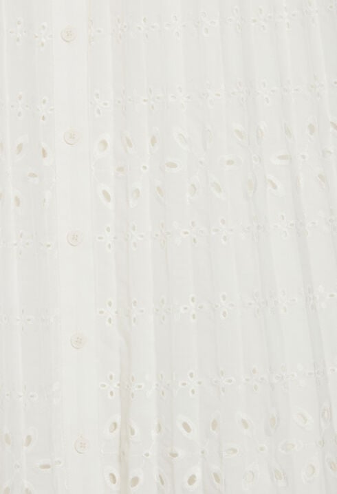 Plissiertes Midikleid, ecru