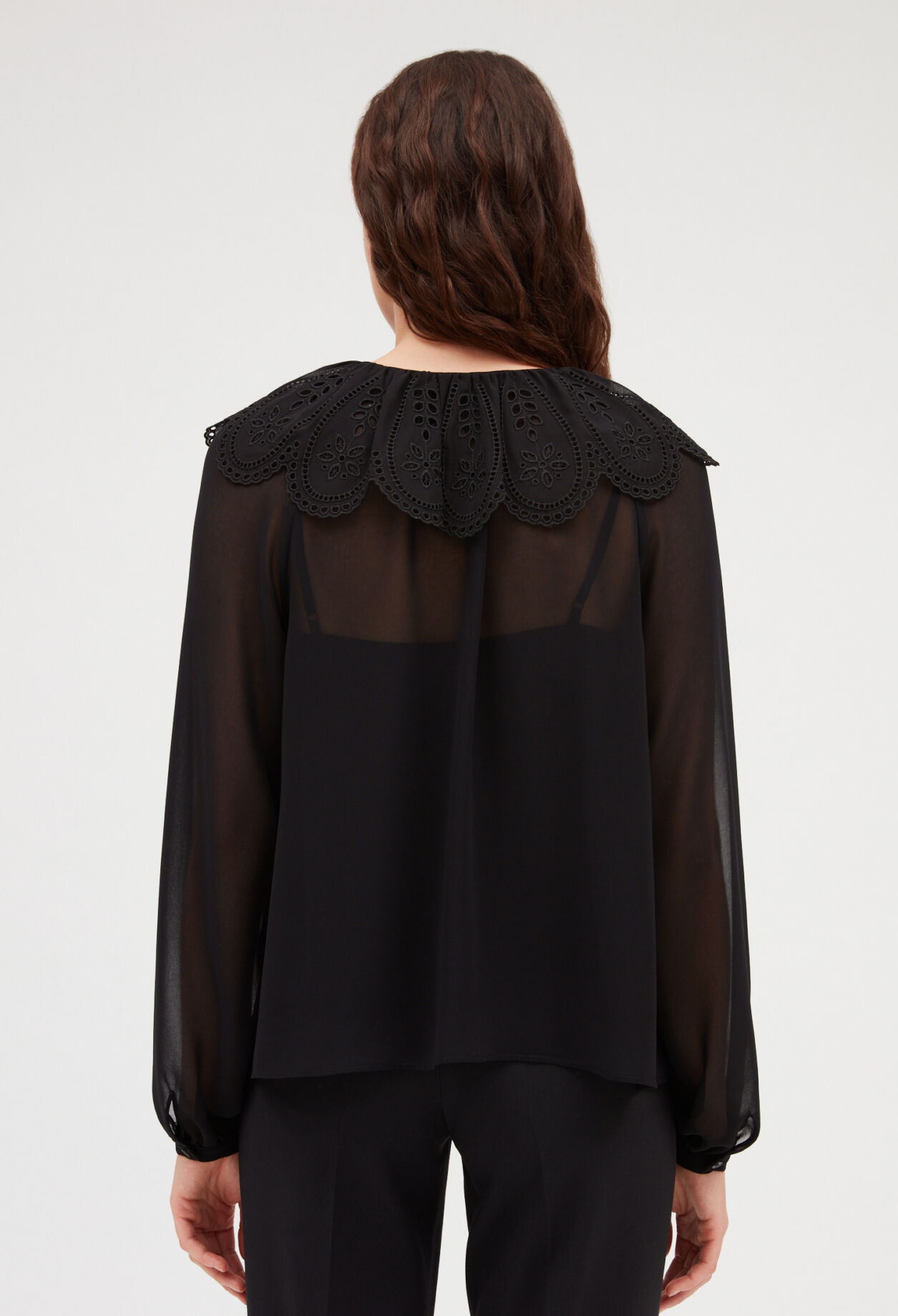Ökologische Bluse mit breite Kragen