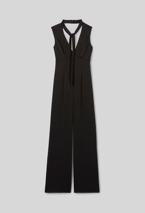 Fließender Satin-Jumpsuit