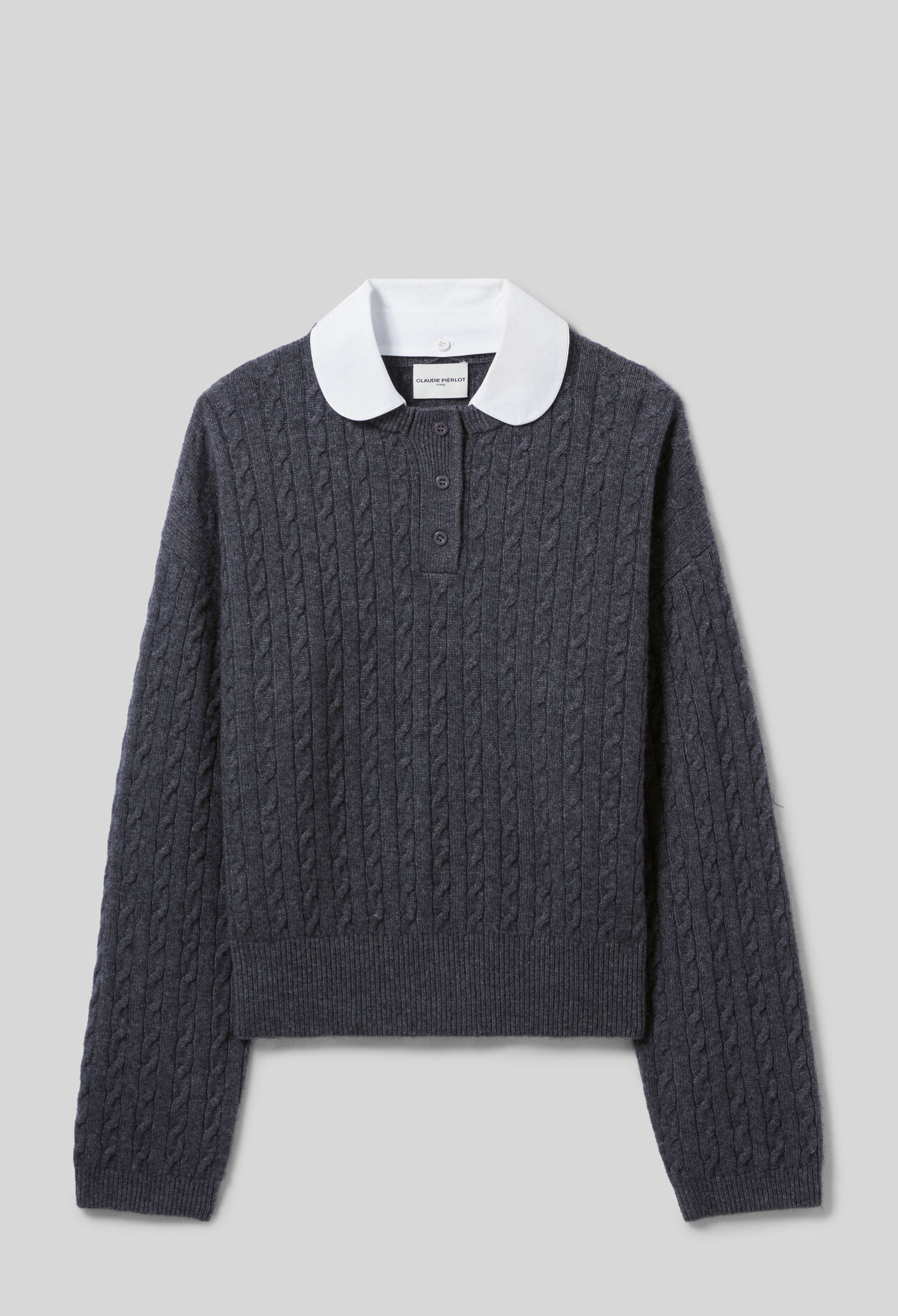 Pullover mit Bubikragen