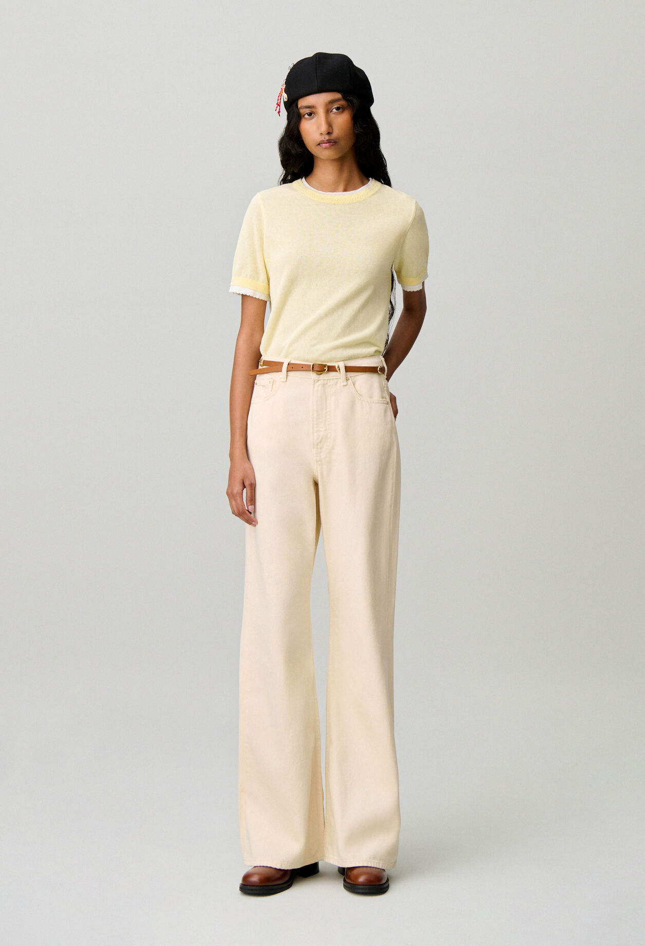 High-Waist-Schlagjeans