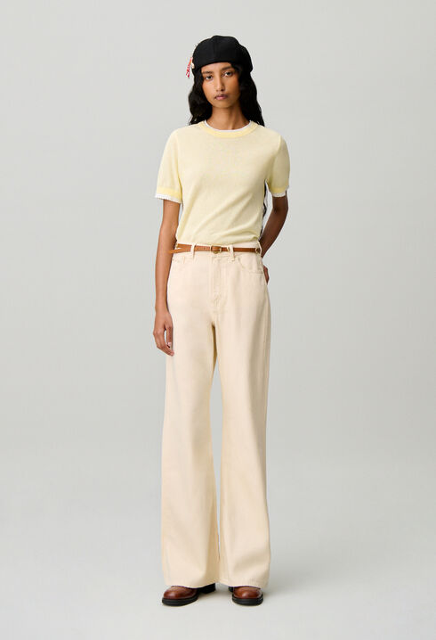 High-Waist-Schlagjeans
