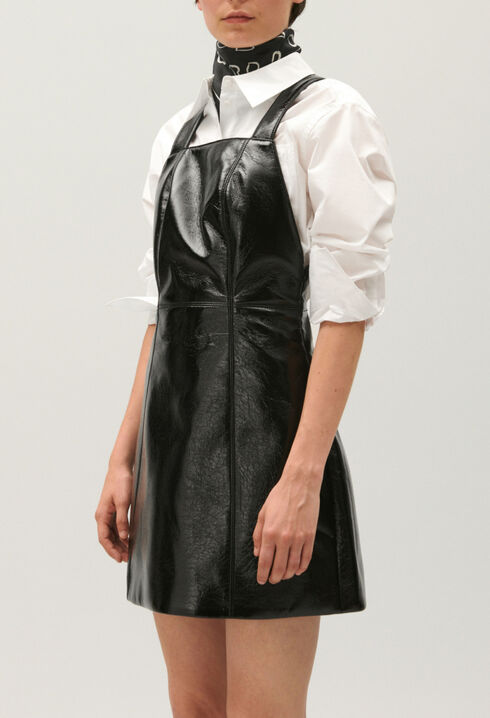 Kurzes Vinylkleid schwarz