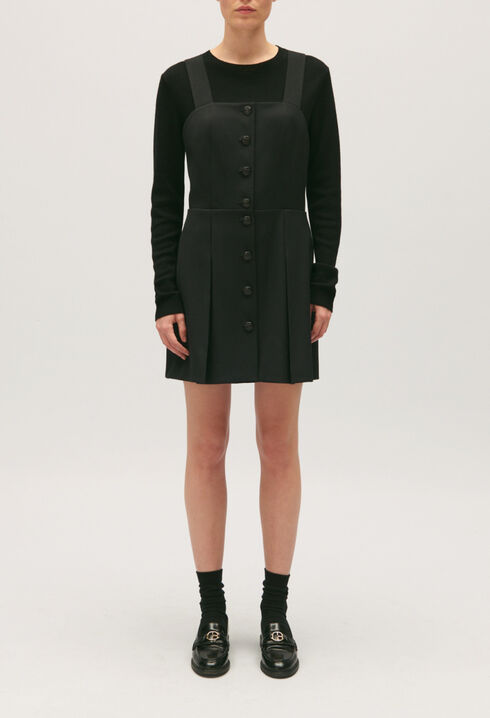 Kurzes trägerloses schwarzes Kleid