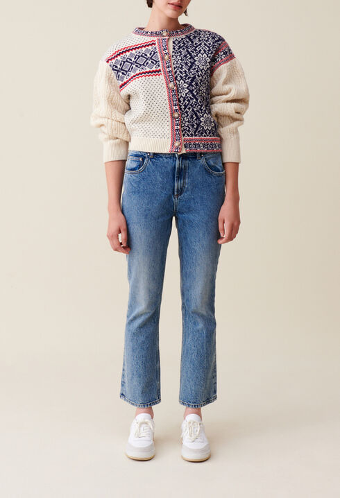Strickjacke mit Zopfmuster