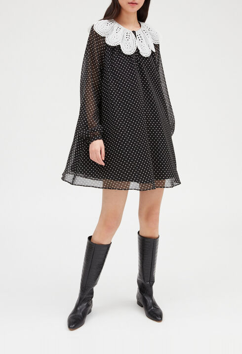Kurzes Kleid Rifi breitem Kragen