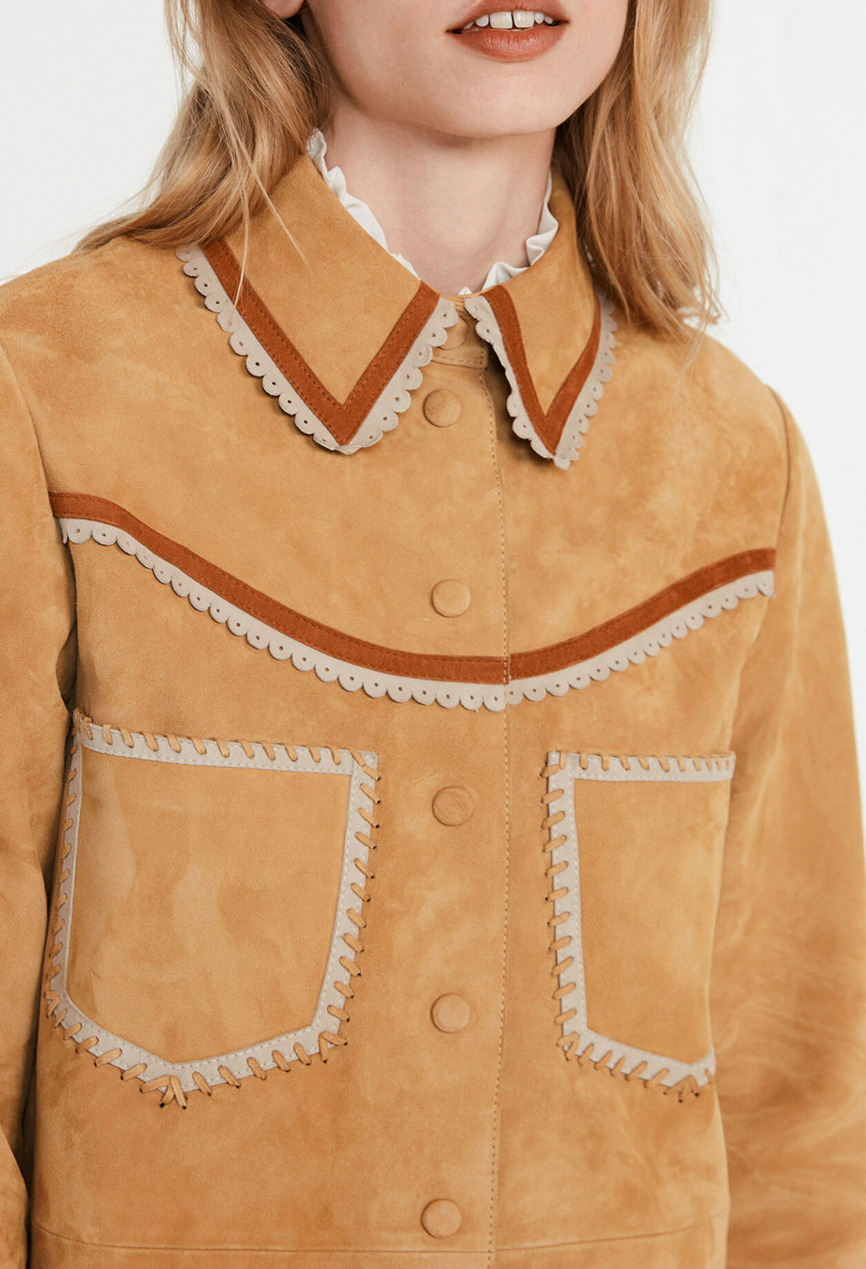 Overshirt aus Veloursleder 