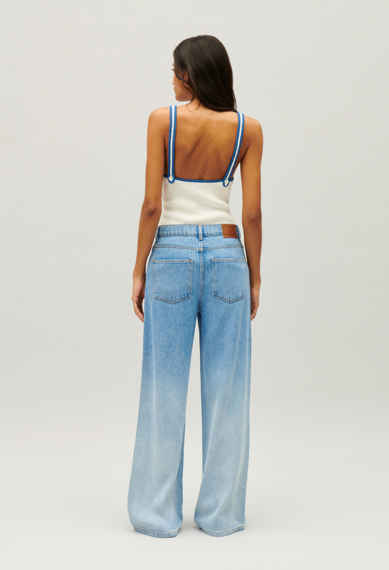 Blaue gerade Baggy Michel Jeans