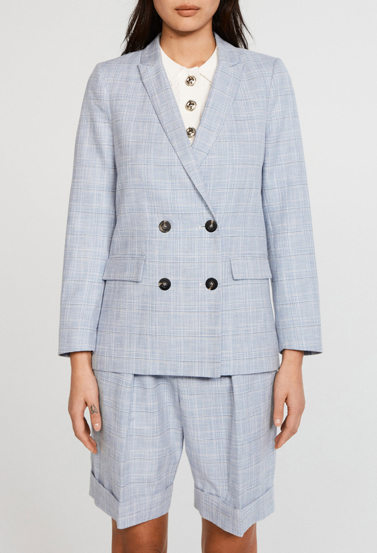 Überkreuzter Blazer aus Bio-Baumwolle