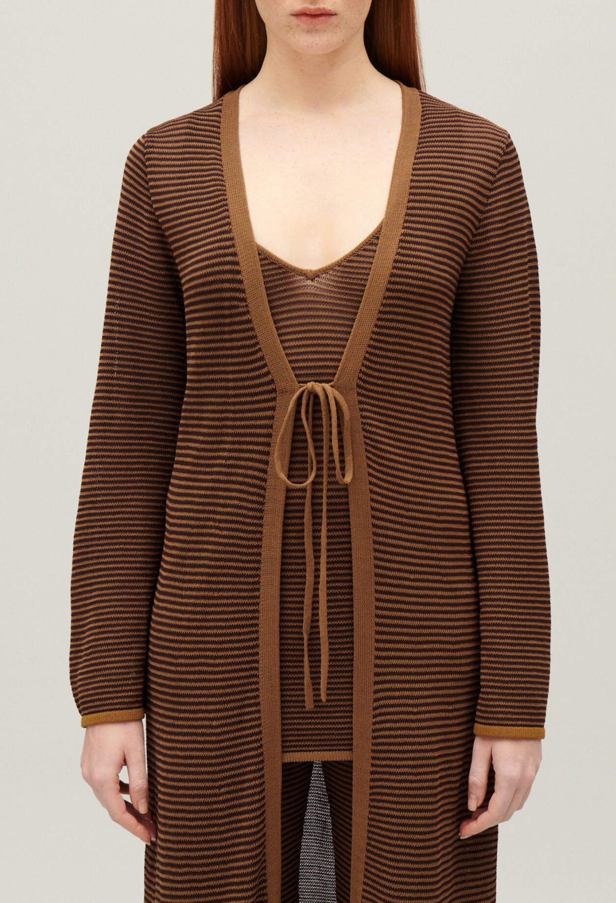 Long-Cardigan Braun