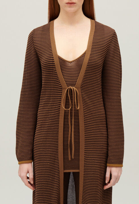 Long-Cardigan Braun