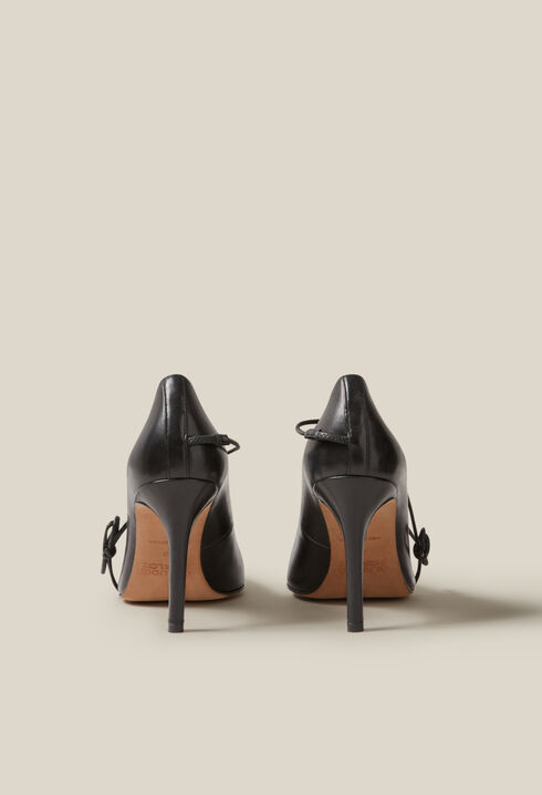 Schwarze Leder-Pumps