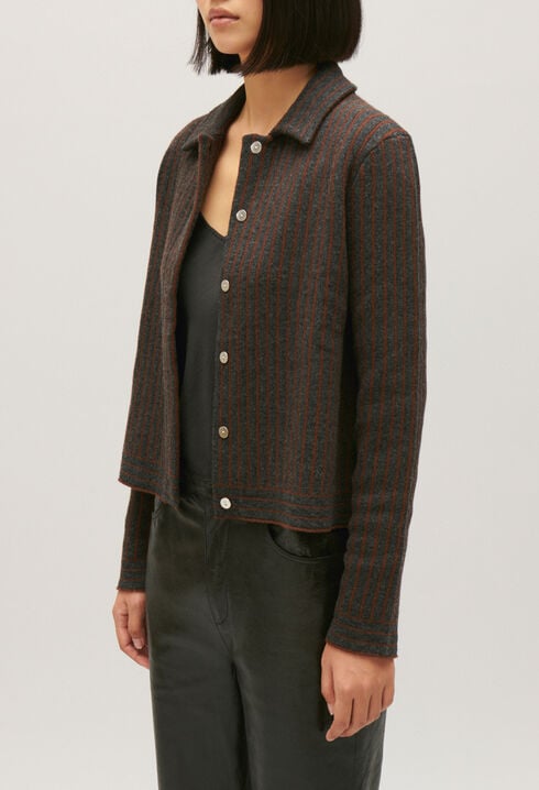 Gestreifter Strick-Cardigan 
