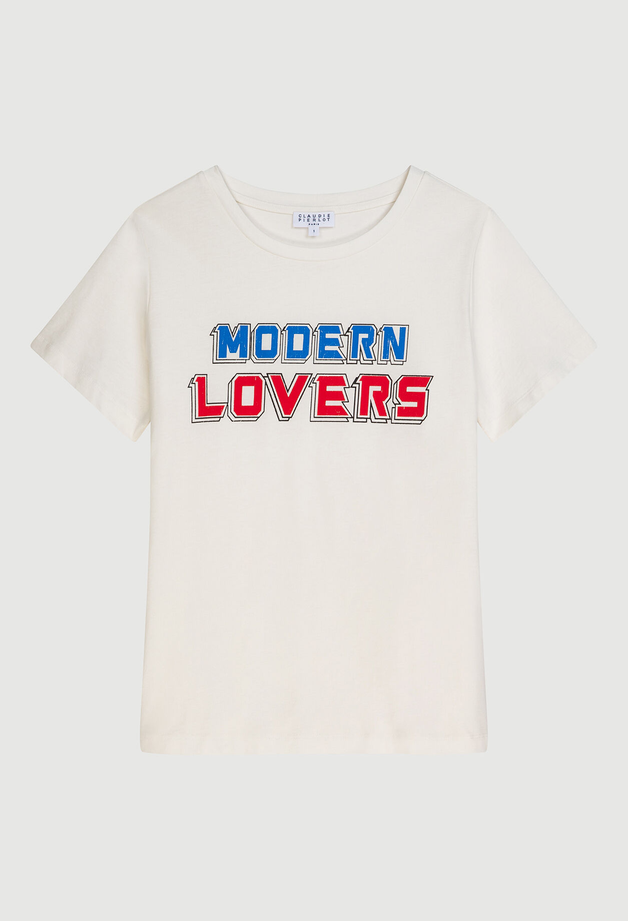 Weißes T-Shirt mit Siebdruck