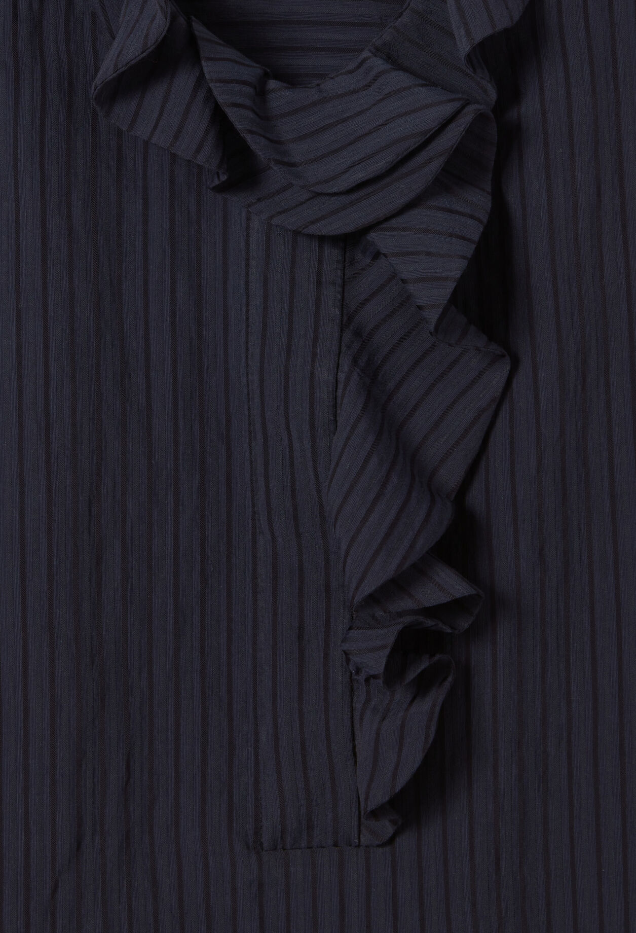 Gestreiftes Kleid R&uuml;schen Blau
