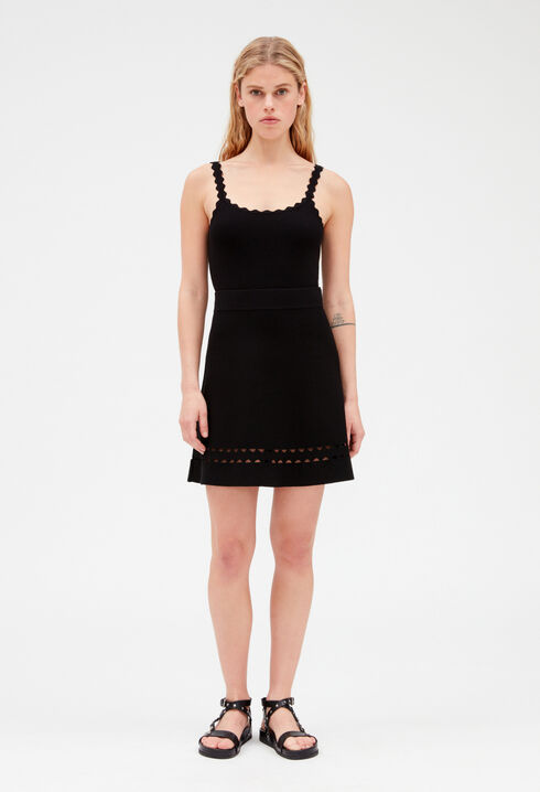 Schwarzer Strickrock