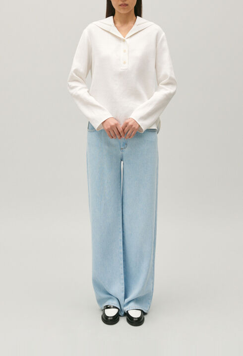 Top mit Matrosenkragen Ecru