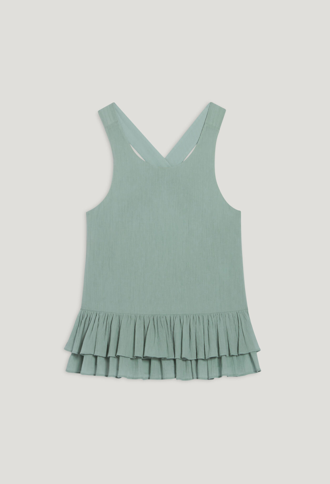 Kurzes Top mit Volantbesatz