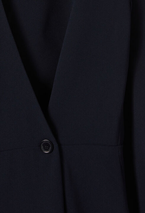 Marineblaues langes Wickelkleid