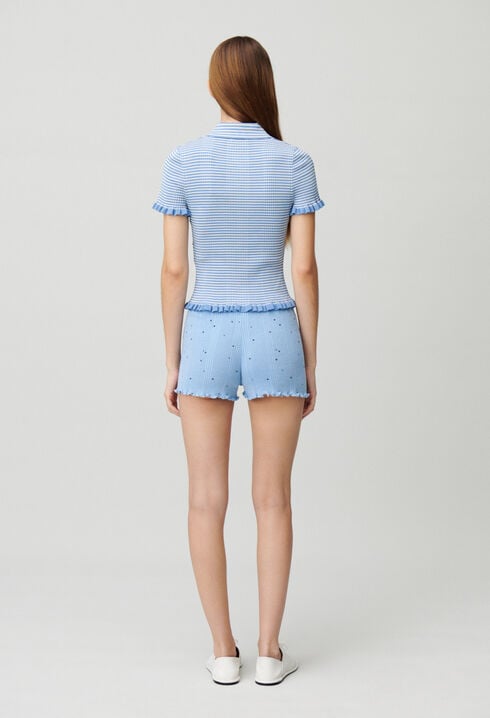 Gestreiftes Poloshirt mit Knöpfen