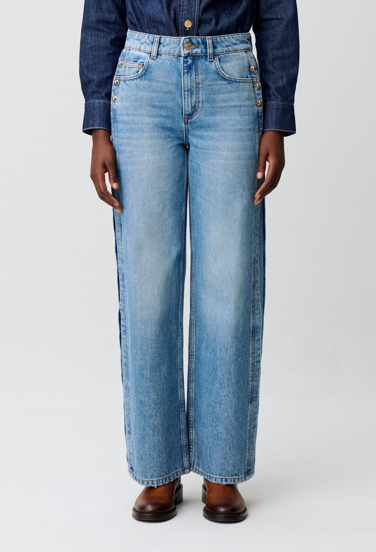 Bio-Baumwoll-Jeans mit Golddetails