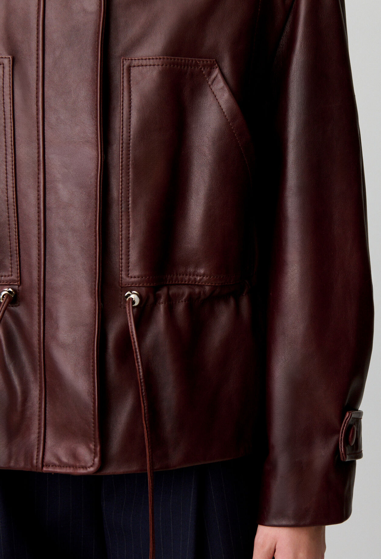 Weit geschnittener Lederblouson