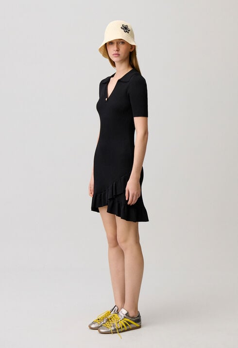 Strickkleid mit Hemdkragen