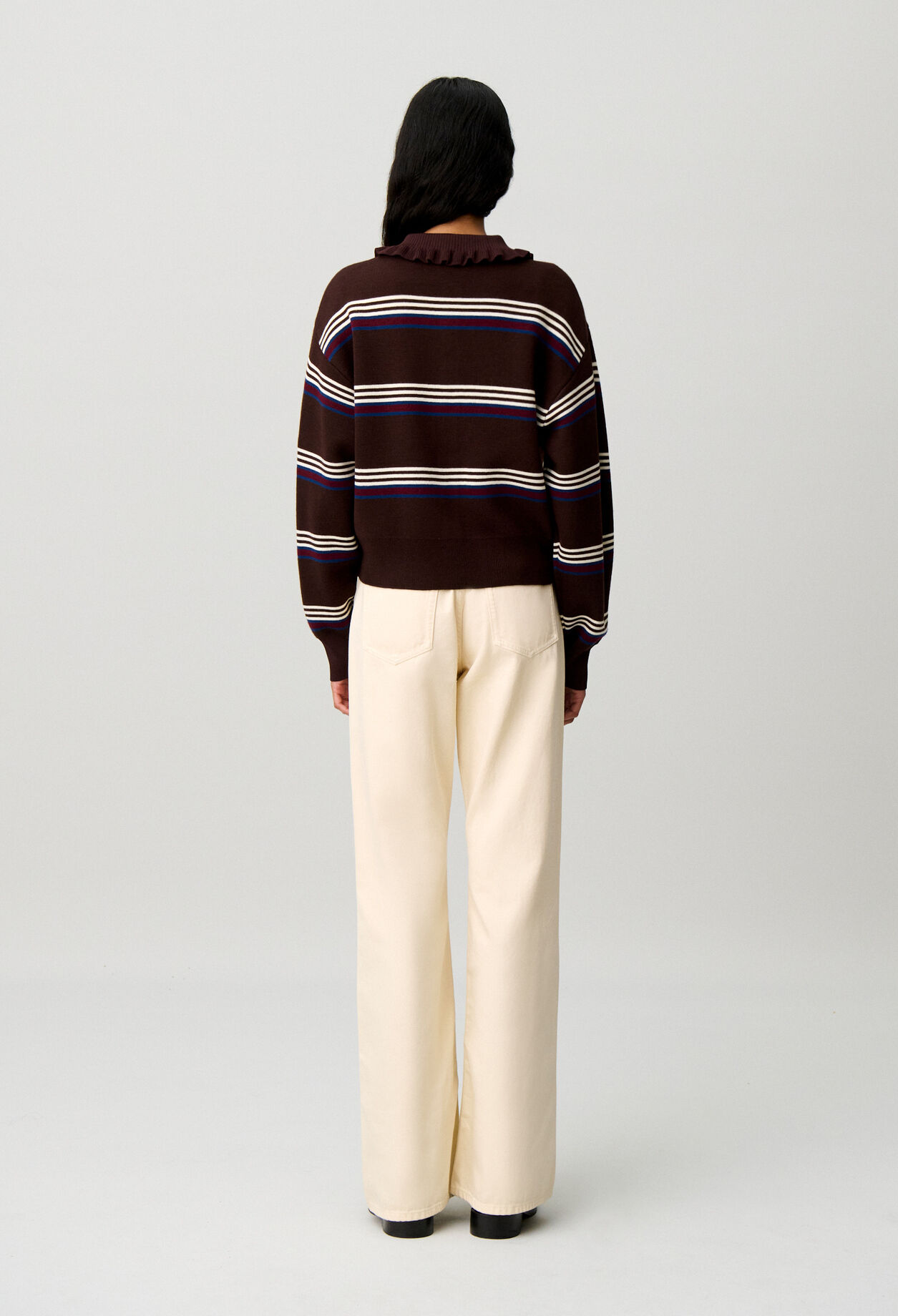 Gestreifter Strickcardigan