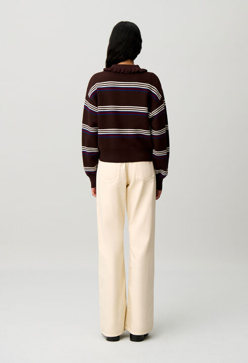 Gestreifter Strickcardigan