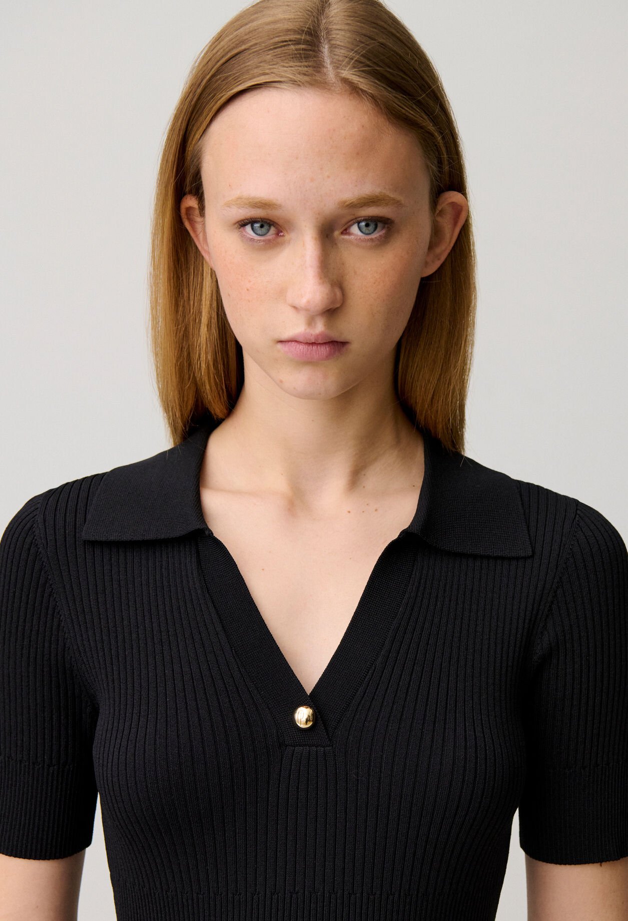 Strickkleid mit Hemdkragen