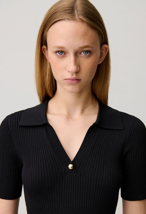 Strickkleid mit Hemdkragen