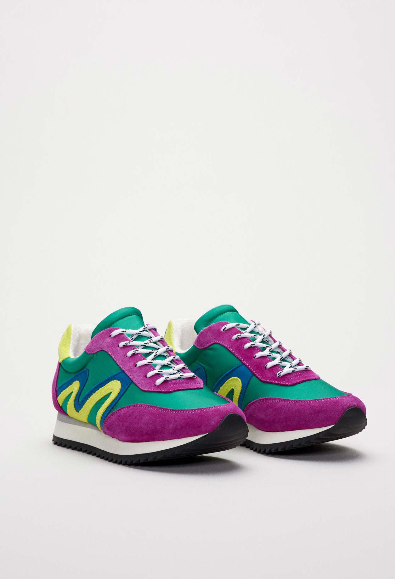 Farbige Sneakers aus Leder