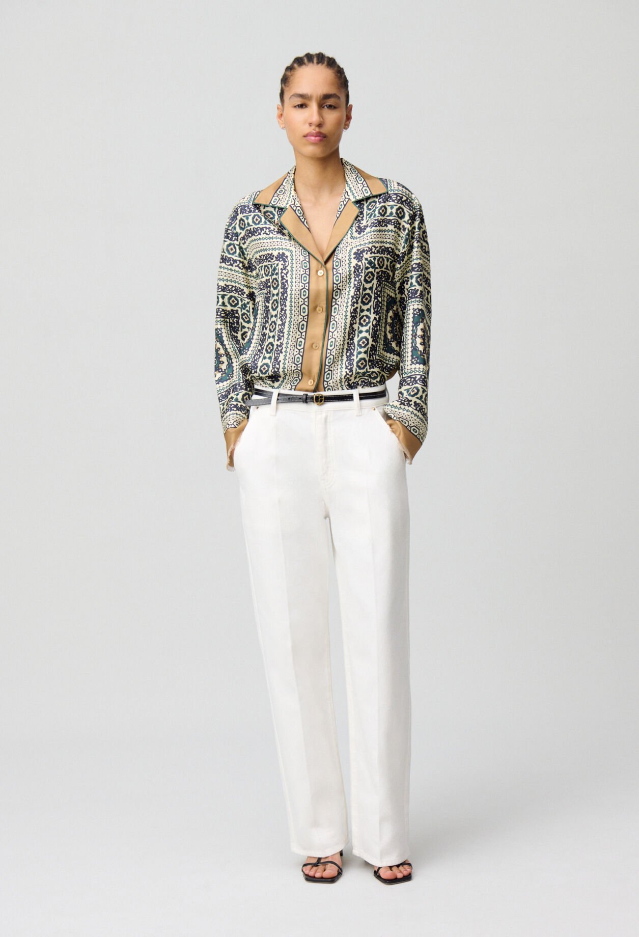 Bedruckte Seidenbluse